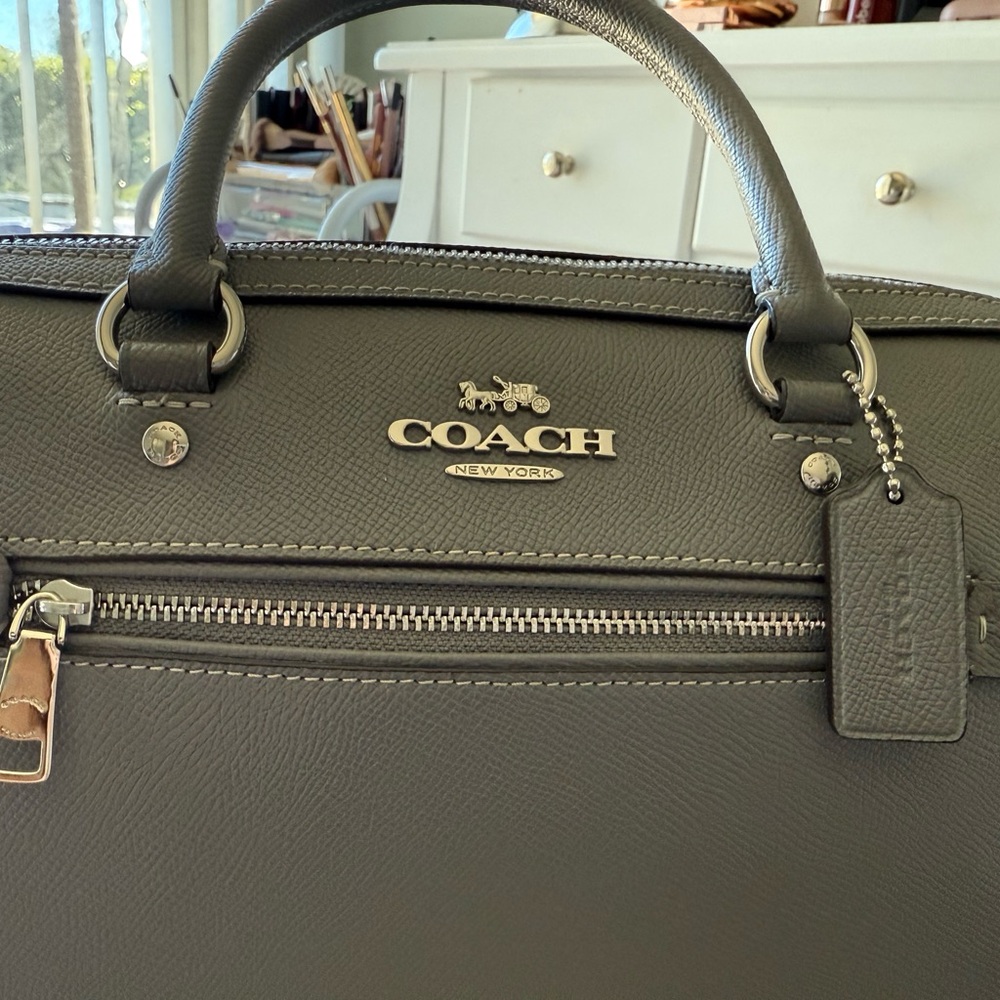 Coach Rowan Gray Leather Gray Bag - Picture 13 of 16